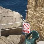 Warning signs at Buža