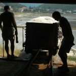 Sea salt harvest in Ston