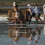 Sea salt harvest in Ston