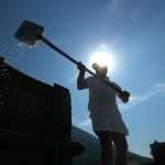 Sea salt harvest in Ston