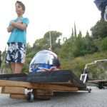 Homemade roller cart race in Konavle
