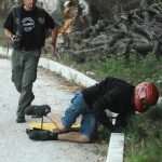 Homemade roller cart race in Konavle