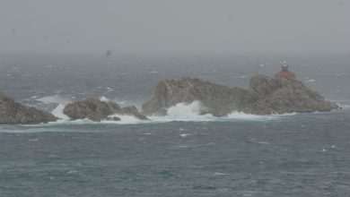 Rain and rough sea in Dubrovnik