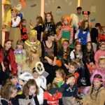 Big dance party for masked children 40