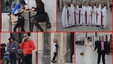 Saturday in Dubrovnik: Interesting visitors in the city centre! 2 Winter, Stradun, Dubrovnik
