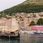 Football Fan Flag: Red and White Cubes Covered Old Town 2 Fans Flag on Stradun 2