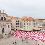 Football Fan Flag: Red and White Cubes Covered Old Town 1 Fans Flag on Stradun 3