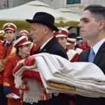 Photo Gallery: White Doves, Traditional Costumes, People Honoring Our Patron, St. Blaise 18 Kandelora Candle Mass Opening 16