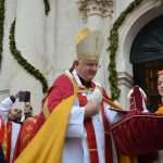 Photo Gallery: White Doves, Traditional Costumes, People Honoring Our Patron, St. Blaise 28 Kandelora Candle Mass Opening 26