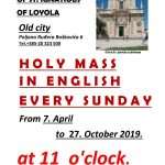 Holy Mass in English Every Sunday in the Church of St. Ignatious 1 Holy Mass In English