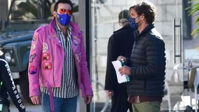 A-Must-See Trailer: The Unbearable Weight of Massive Talent by Nicolas Cage... In Dubrovnik! 1 Nicolas Cage Pink Jacket Pedro Pascal "The Unberable Weigt of Massive Talent" Filming