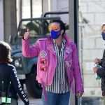Laid-Back Nicolas Cage Gladly Poses with Fans in Cavtat Wearing a Pink Leather Jacket 48 Nicolas Cage Pink Jacket Pedro Pascal "The Unberable Weigt of Massive Talent" Filming