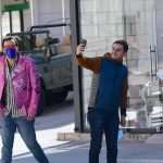 Laid-Back Nicolas Cage Gladly Poses with Fans in Cavtat Wearing a Pink Leather Jacket 51 Nicolas Cage Pink Jacket Pedro Pascal "The Unberable Weigt of Massive Talent" Filming