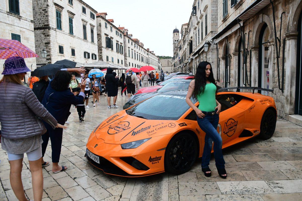 Super luxury cars arrived this year on Stradun, in Dubrovnik, Croatia on  June 9, 2022. Super luxury cars arrived from Mostar as part of the HPlus  Rally, organized by Hifa Petrol. The
